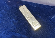 Vintage / Retro Solid Silver Ingot Pendant Birmingham 1977