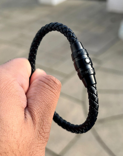 Nwt montblanc leather bracelet - montblanc,