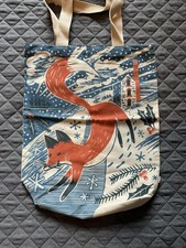 Seasalt Womens Canvas Tote Shopper Bag Fox In The Snow Reflection New
