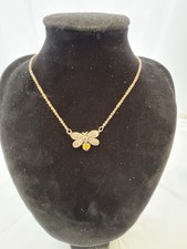 Gold Tone Bumble Bee Necklace