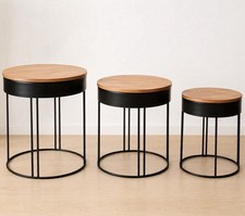 Round Nesting Coffee Table Set