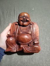 Vintage wooden carved buddha - vintage,