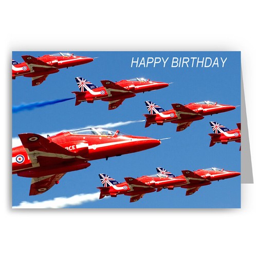 Red arrows birthday - arrows, card
