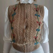 Vintage 1970s does 1940s Austrian Style Cardigan Sweater Floral