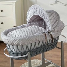 Baby Moses Basket Grey Dimple