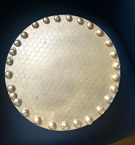 Gold matte metal round cake - metal,