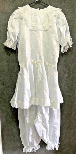 White satin sissy embroidered - satin,