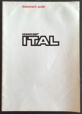 MORRIS ITAL Car Salesman’s Guide Brochure June 1980 #PT/435/80