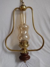Historically Hanging Lamp Oil Lamp Design Hanging Lamp Wood & Brass Hanging Lamp