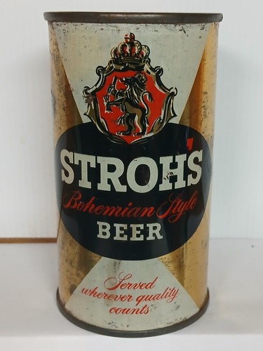 Vintage beer can stroh 12oz - beer,