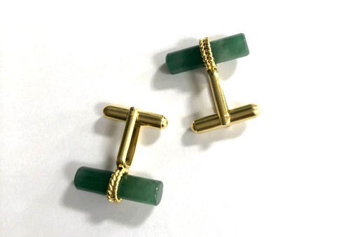 Vintage jade cufflinks - vintage,