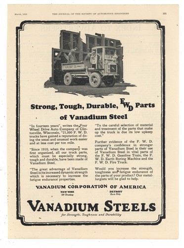 1925 vanadium steel fwd - vanadium, ad: