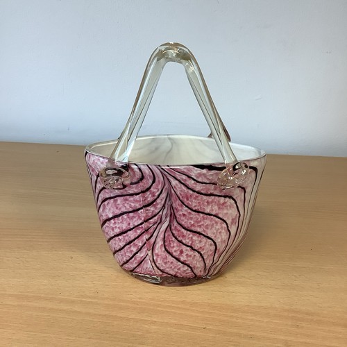 Murano art glass black pink - art,