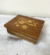Vintage Gabriella Sorrento Italy  Wood Musical Jewellery Box Floral Pattern
