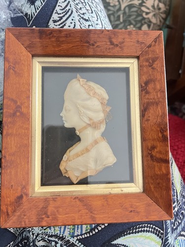Vintage wax cameo relief