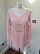 RRP £50 Brand New Pompoos Long-Sleeved Shirt Blouse Size 10 Pink Soft