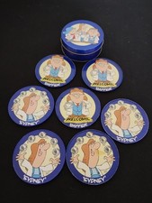 Tetley Tea Folk Coasters In A Tin