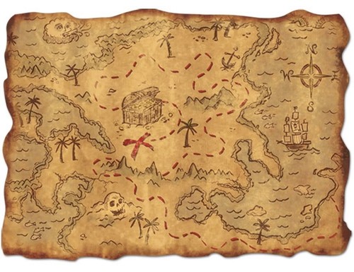 Vintage pirate treasure map - pirate,