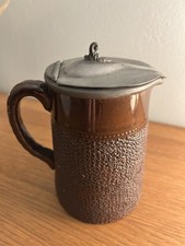 Antique Pewter Lidded Jug