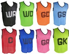 Netball Micro Mesh Training Vests Bibs Set of 7 - Large Various Colours