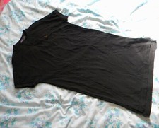 FRED PERRY UK Size 6 T-Shirt Dress Black 100% Cotton