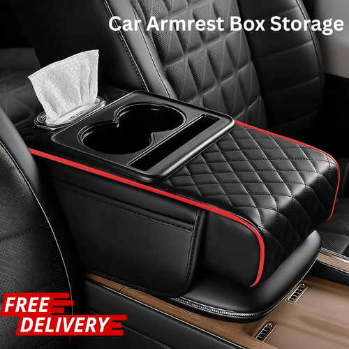Car armrest cushion with cup - car,