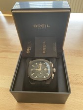 Breil Milano Eros Chronograph Watch BW0414 Gunmetal StainlessSteel Black Leather