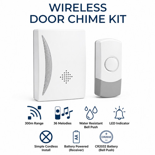 Wireless battery operated - battery, door