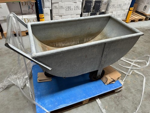 Galvanised cattle feed barrow - galvanised,