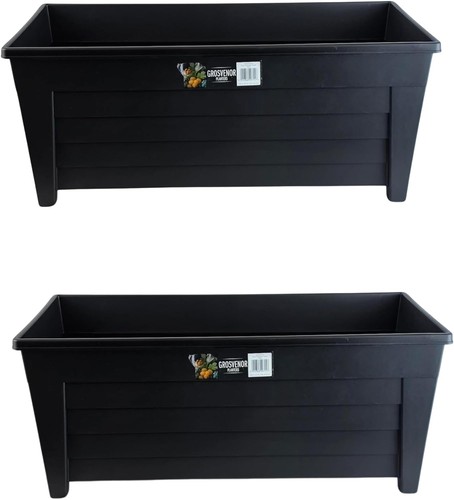 Black large grosvenor trough - black,