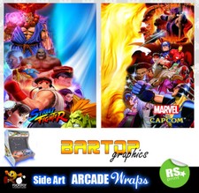 Street Fighter Marvel  Arcade Side Artwork Panel Stickers Graphics All Sizes