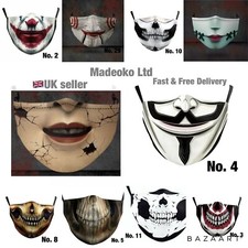 Horror Face Mask,Reusable The