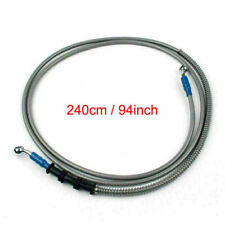 240cm/94" M10 Brake Oil Hose Line Banjo Fitting Stainless Steel End UK T9
