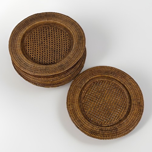 Rattan wicker plate chargers - rattan,