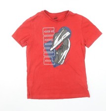 Puma Boys Red Graphic Logo