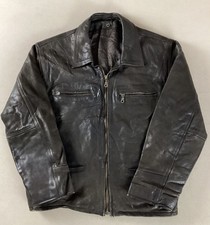 Vintage Leather Highwayman Jacket Bomber Jacket Brown Size M