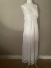 Authentic Vintage Beautiful White Petticoat Nightie Full Length Sz 14/16 Unworn