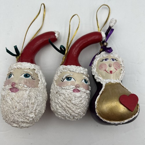Hand painted gourds santa - hand,