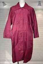 LISTEN NOISY NYLON LOVERS Vintage Burgundy Crisp Stiff Nylon Mac Raincoat Coat