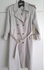 Nuage Women's Raincoat Trench Coat Stone/Beige, Size 14, 40" Chest