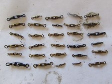 lot 30 brass slotted box swivels vintage fishing lure bait making look unused
