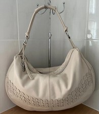 TULA women's vintage ivory Large leather double sided tote/shoulder bag