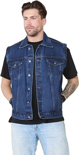 Men sleeveless denim - men's, gilet