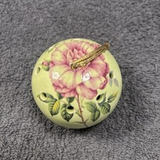 Vintage - Ye Olde Ceramic Pomander by  Aidees of Devon Floral with Lime Green