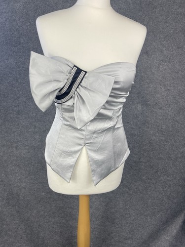 Whimsical silver satin corset - whimsical,