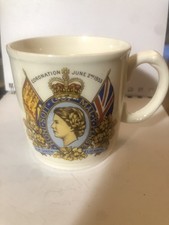 1953 Coronation Mug Queen Elizabeth II Johnson Bros Ironstone Royal