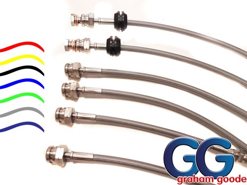 Stainless steel braided brake - stainless,