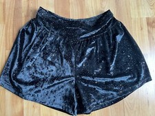 NEW Girls Teen 13-14 Years TU Black Glitter Velvet Culottes Shorts