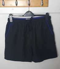 MATALAN Mens M Black Swim Shorts With Pockets Summer 