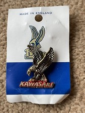 VINTAGE KAWASAKI MOTORCYCLE BIKE BADGE - NEW AND UNUSED GOLD COLOUR
